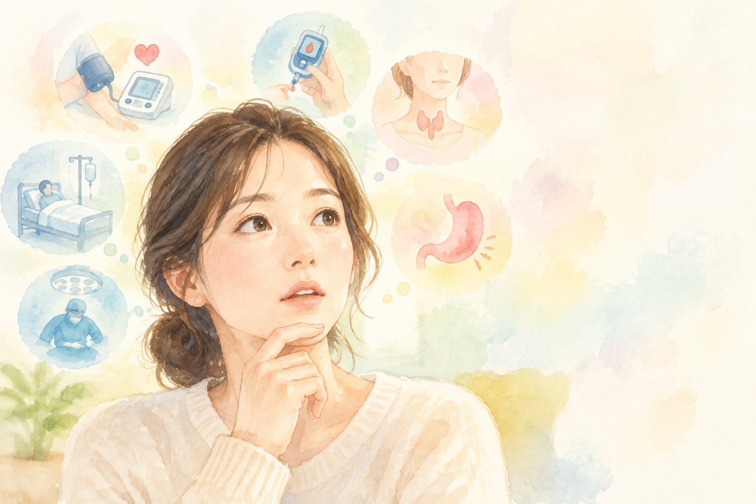 유병자가 보험에 필요성에 대해서 알아차리는 순간을 그려줘