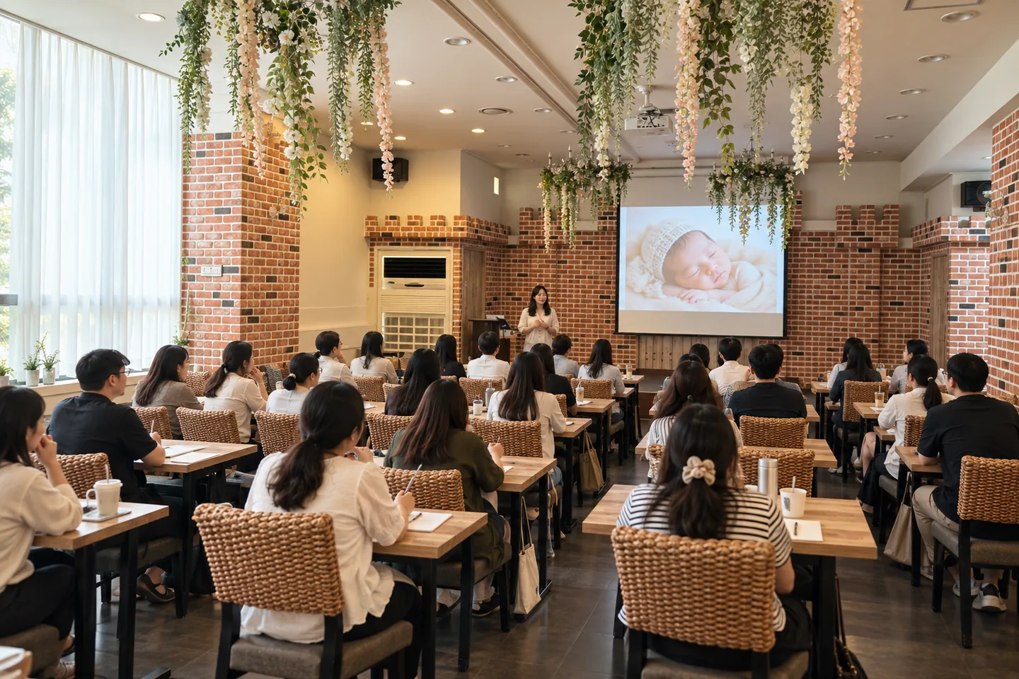 다양한 공간에서 진행되는 행사형 만남 · 실제 운영 자료를 참고한 AI 재구성 이미지