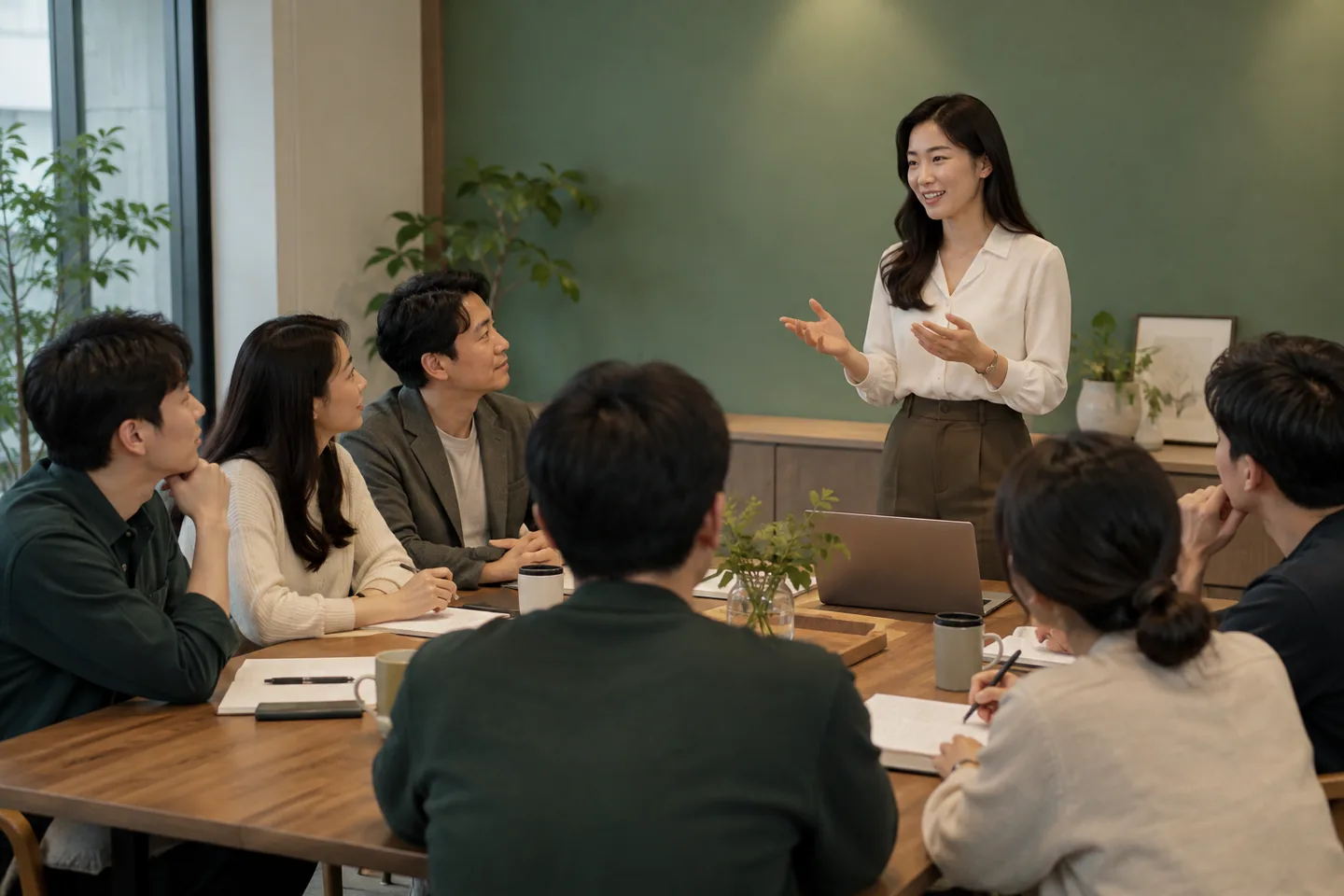 직무와 활동 방식을 소개하는 자리 · 활동의 이해를 돕는 AI 연출 이미지